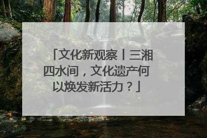 文化新观察丨三湘四水间，文化遗产何以焕发新活力？