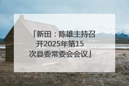 新田：陈雄主持召开2025年第15次县委常委会会议