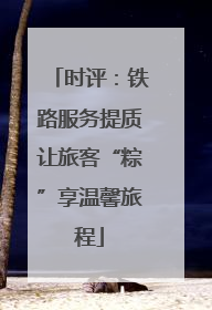 时评：铁路服务提质让旅客“粽”享温馨旅程