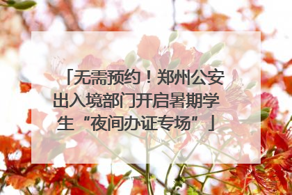 无需预约！郑州公安出入境部门开启暑期学生“夜间办证专场”
