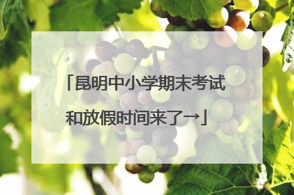 昆明中小学期末考试和放假时间来了→
