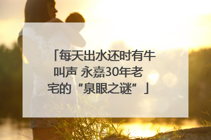 每天出水还时有牛叫声 永嘉30年老宅的“泉眼之谜”