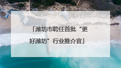 潍坊市聘任首批“更好潍坊”行业推介官