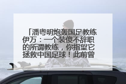潘粤明炮轰国足教练伊万：一个装傻不辞职的所谓教练，你指望它拯救中国足球！此前曾多次发文评价国足