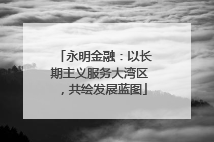 永明金融：以长期主义服务大湾区，共绘发展蓝图