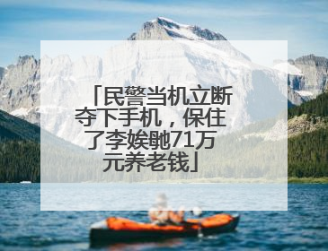 民警当机立断夺下手机，保住了李娭毑71万元养老钱