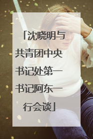 沈晓明与共青团中央书记处第一书记阿东一行会谈