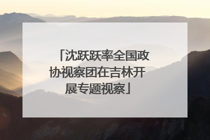 沈跃跃率全国政协视察团在吉林开展专题视察
