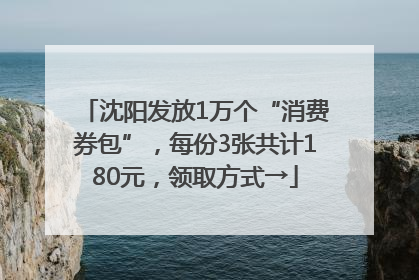 沈阳发放1万个“消费券包”，每份3张共计180元，领取方式→