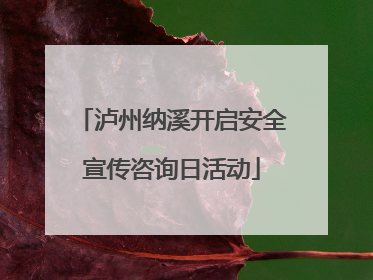 泸州纳溪开启安全宣传咨询日活动