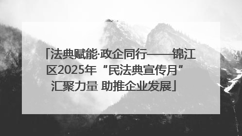 法典赋能·政企同行——锦江区2025年“民法典宣传月”汇聚力量 助推企业发展