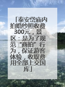 泰安岱庙内拍婚纱照收费300元，景区：是为了规范“商拍”行为，保证游客体验，收取费用全部上交国库