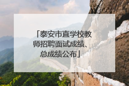 泰安市直学校教师招聘面试成绩、总成绩公布
