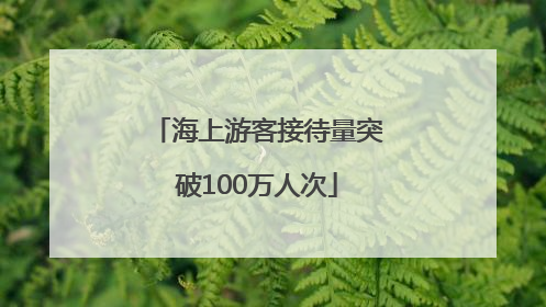 海上游客接待量突破100万人次