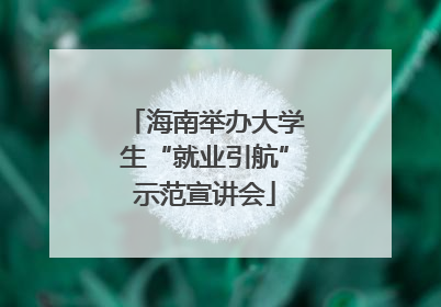 海南举办大学生“就业引航”示范宣讲会