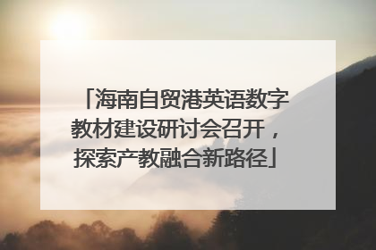 海南自贸港英语数字教材建设研讨会召开，探索产教融合新路径