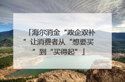 海尔消金“政企双补”让消费者从“想要买”到“买得起”