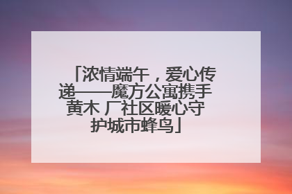 浓情端午，爱心传递——魔方公寓携手黄木 厂社区暖心守护城市蜂鸟