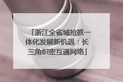 浙江全省域抢抓一体化发展新机遇：长三角织密互通网络