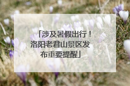 涉及暑假出行！洛阳老君山景区发布重要提醒