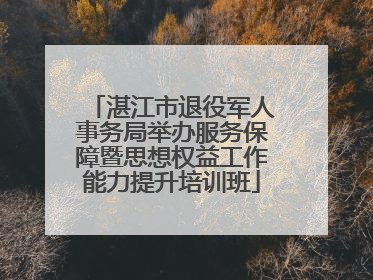 湛江市退役军人事务局举办服务保障暨思想权益工作能力提升培训班