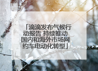 滴滴发布气候行动报告 持续推动国内和海外市场网约车电动化转型