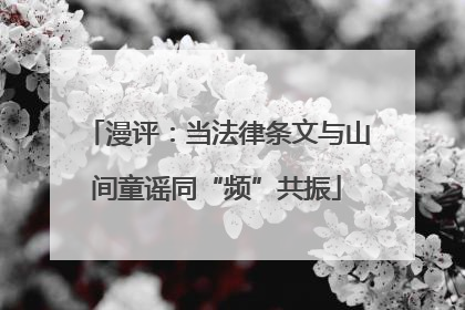漫评：当法律条文与山间童谣同“频”共振