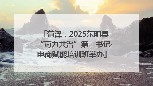 菏泽：2025东明县“菏力共治”第一书记·电商赋能培训班举办