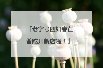 老字号四如春在普陀开新店啦！