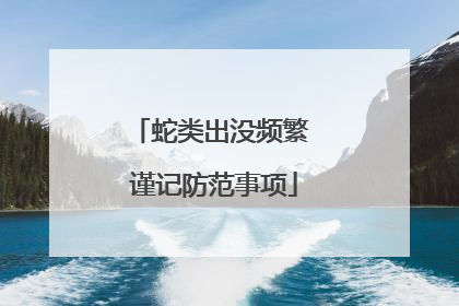 蛇类出没频繁 谨记防范事项