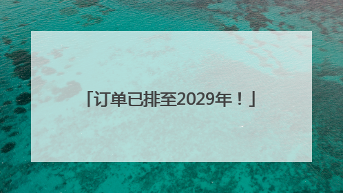 订单已排至2029年！