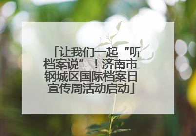 让我们一起“听档案说”！济南市钢城区国际档案日宣传周活动启动