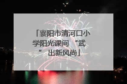 襄阳市清河口小学阳光课间 “武” 出新风尚