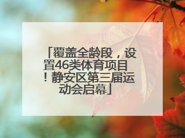 覆盖全龄段，设置46类体育项目！静安区第三届运动会启幕