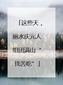 这些天，丽水庆元人组团满山“找苦吃”