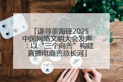 谦寻董海锋2025中国网络文明大会发声：以“三个向善”构建直播电商善意长河