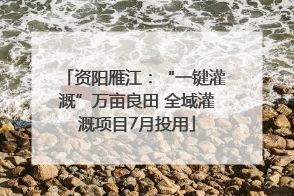 资阳雁江：“一键灌溉”万亩良田 全域灌溉项目7月投用