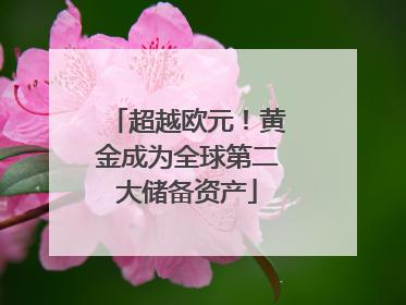 超越欧元！黄金成为全球第二大储备资产