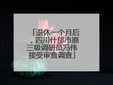 退休一个月后，四川什邡市原三级调研员冯伟接受审查调查