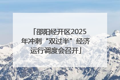 邵阳经开区2025年冲刺“双过半”经济运行调度会召开