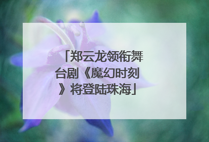 郑云龙领衔舞台剧《魔幻时刻》将登陆珠海