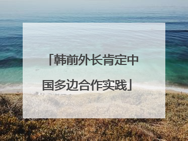 韩前外长肯定中国多边合作实践