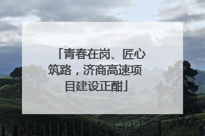 青春在岗、匠心筑路，济商高速项目建设正酣