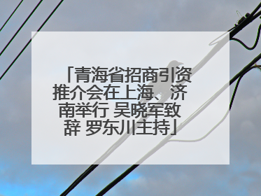 青海省招商引资推介会在上海、济南举行 吴晓军致辞 罗东川主持