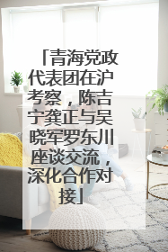 青海党政代表团在沪考察，陈吉宁龚正与吴晓军罗东川座谈交流，深化合作对接
