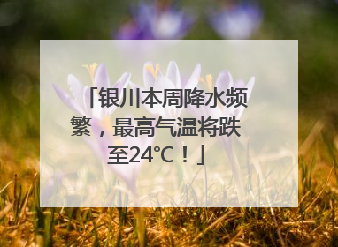 银川本周降水频繁，最高气温将跌至24℃！