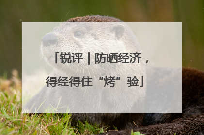 锐评｜防晒经济，得经得住“烤”验