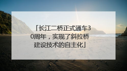 长江二桥正式通车30周年，实现了斜拉桥建设技术的自主化
