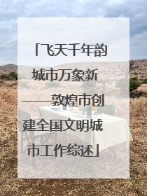 飞天千年韵 城市万象新——敦煌市创建全国文明城市工作综述
