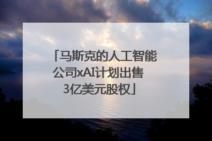 马斯克的人工智能公司xAI计划出售3亿美元股权